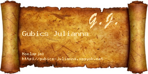Gubics Julianna névjegykártya